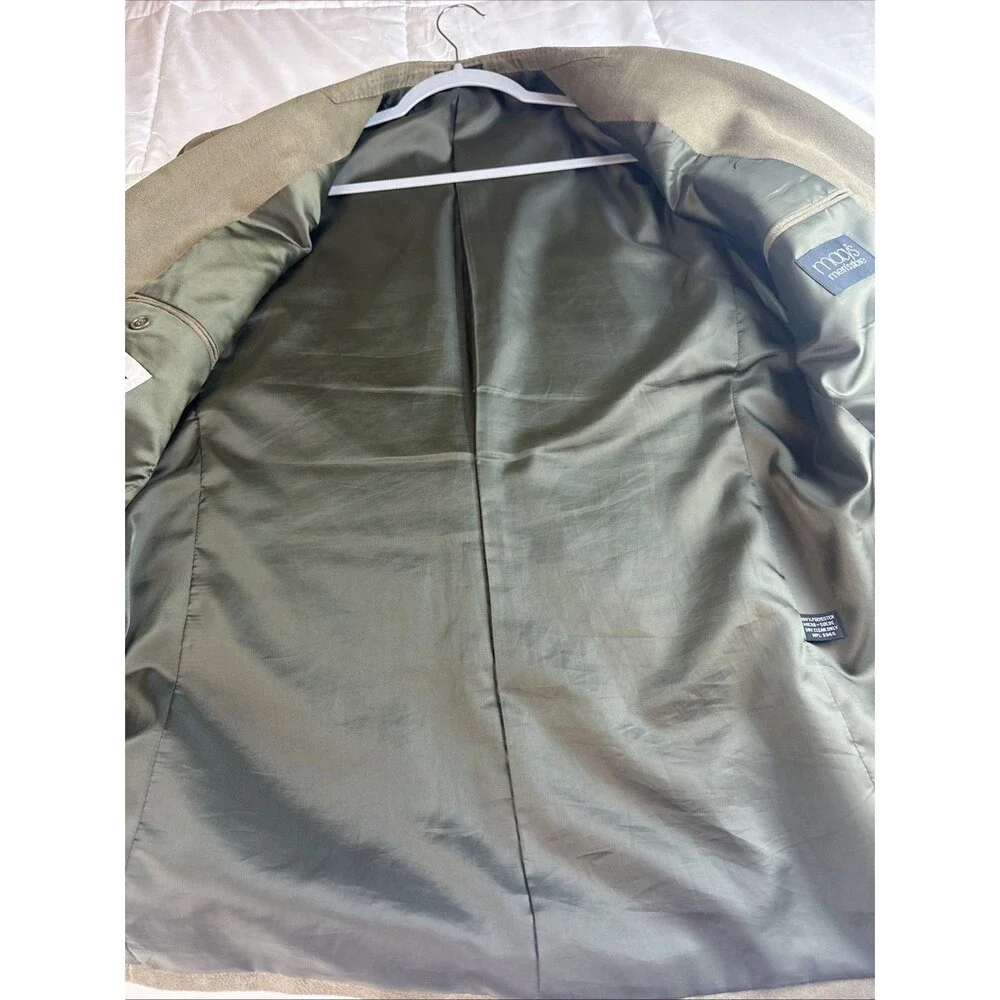 Alfani Men’s Olive Green Micro Suede Blazer Jacket Size 42 Casual Sport Coat